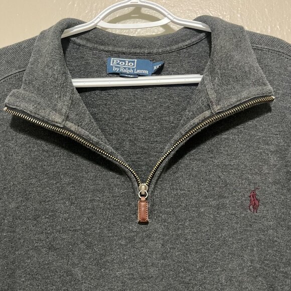 Polo By Ralph Lauren Mens 1/4 Zip Gray‎ Pull Over Sweater Size XXL - Picture 3 of 7